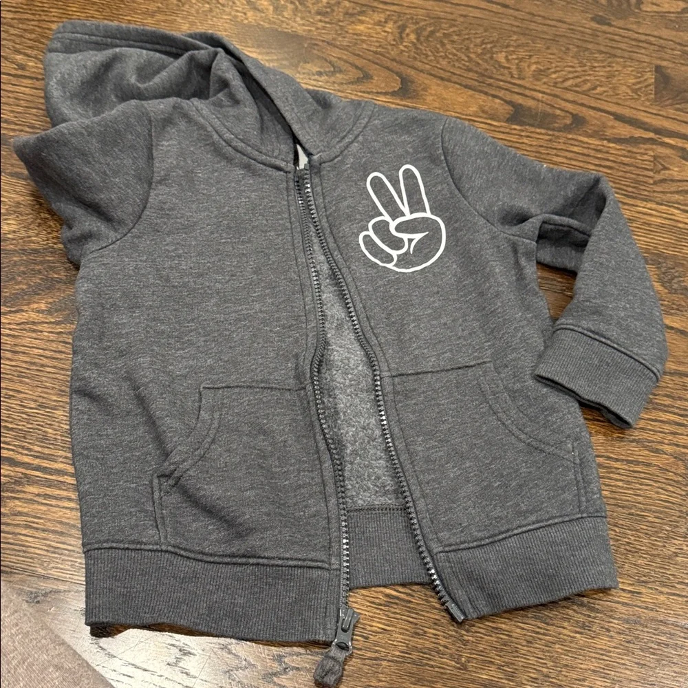 Second two birthday peace sign personalized zip up hoodie